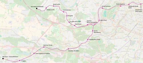 Le tracé du prolongement. Cliquer pour agrandir.